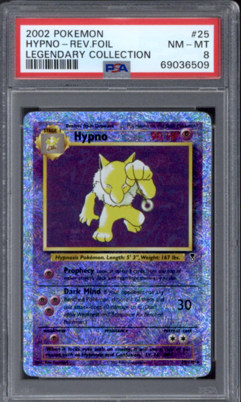 Pokemon Legendary Collection Reverse Holo Foil Hypno 25/110 PSA 8 DA