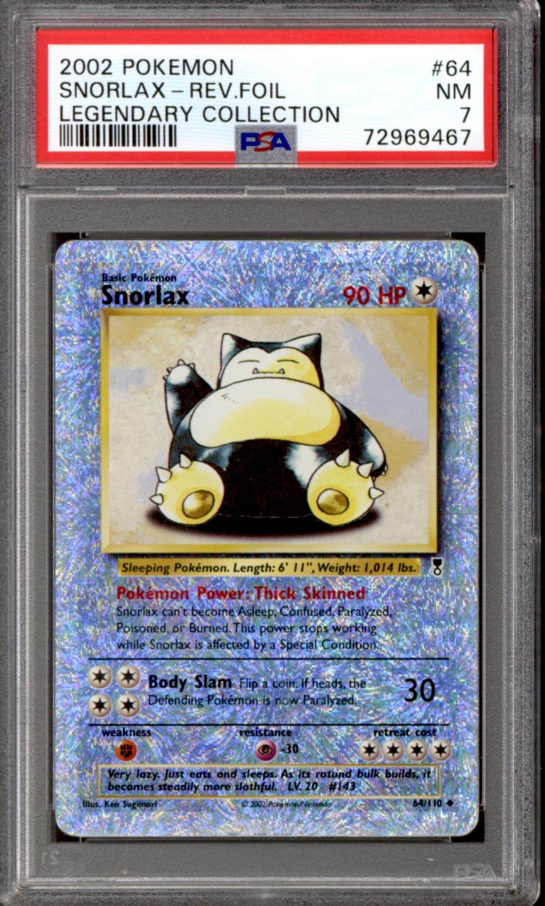 Pokemon Legendary Collection Reverse Holo Foil Snorlax Psa Da Card World