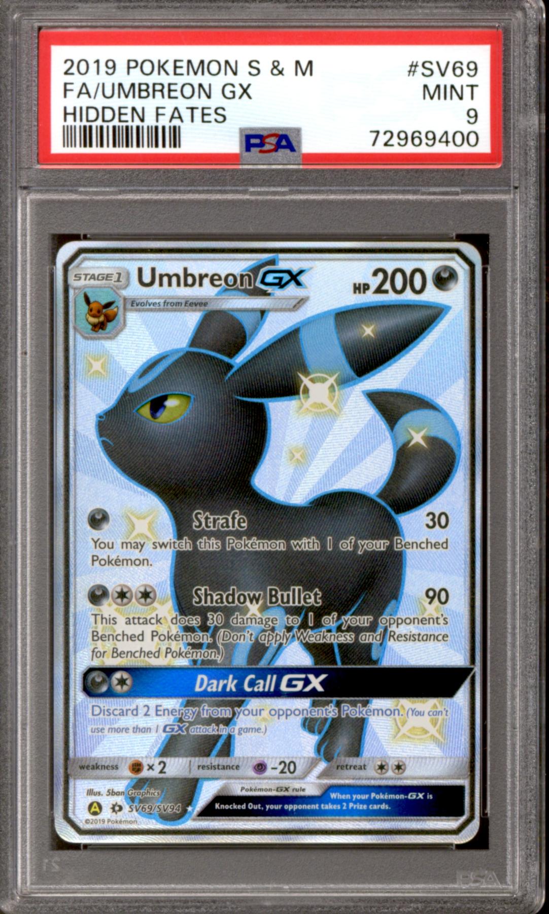 Pokemon Hidden Fates Umbreon GX SV69/SV94 PSA 9 | DA Card World