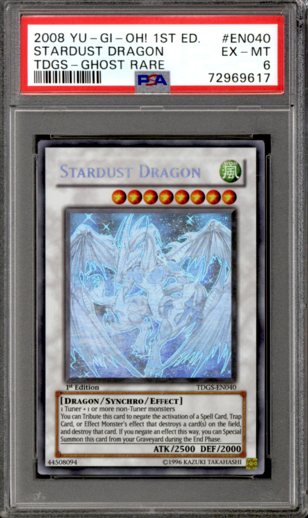 Yu Gi Oh The Duelist Genesis 1st Edition Ghost Rare Stardust Dragon Tdgs En040 Psa 6 Da Card World 3724