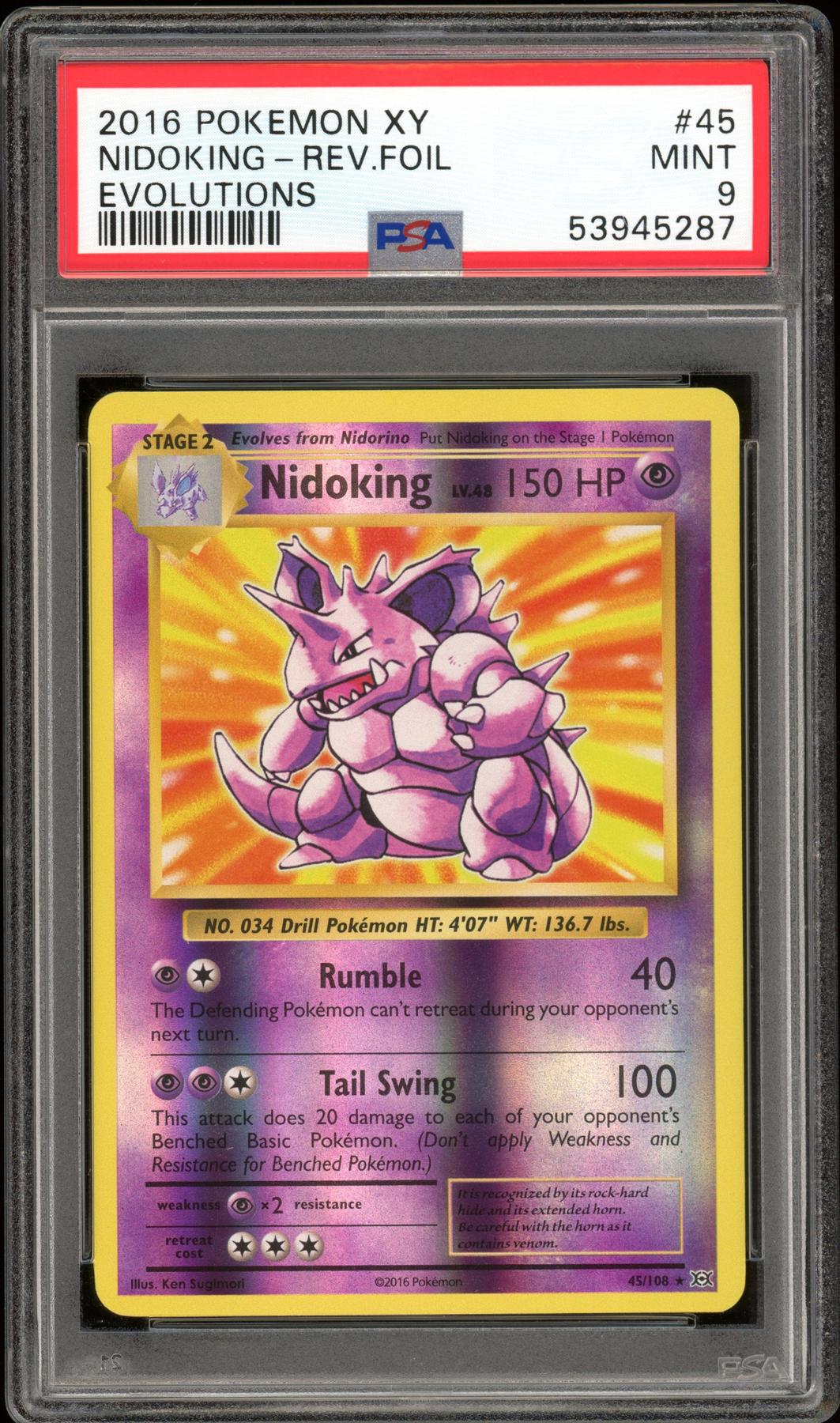 Pokemon Evolutions Nidoking Reverse Holo 45/108 PSA 9 DA Card World