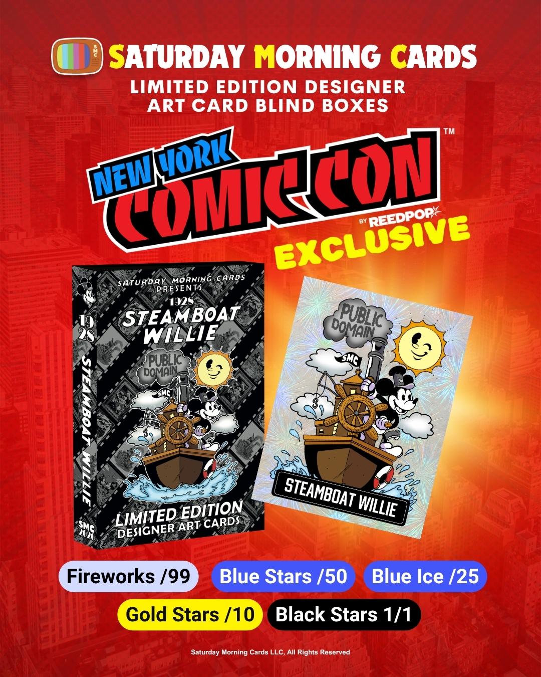 【ラストGW特価】空山基★アートブック★限定入場ステッカー★リーフレット★カード 2026 Saturday Morning Cards Steamboat Willie Doodly Art NYCC