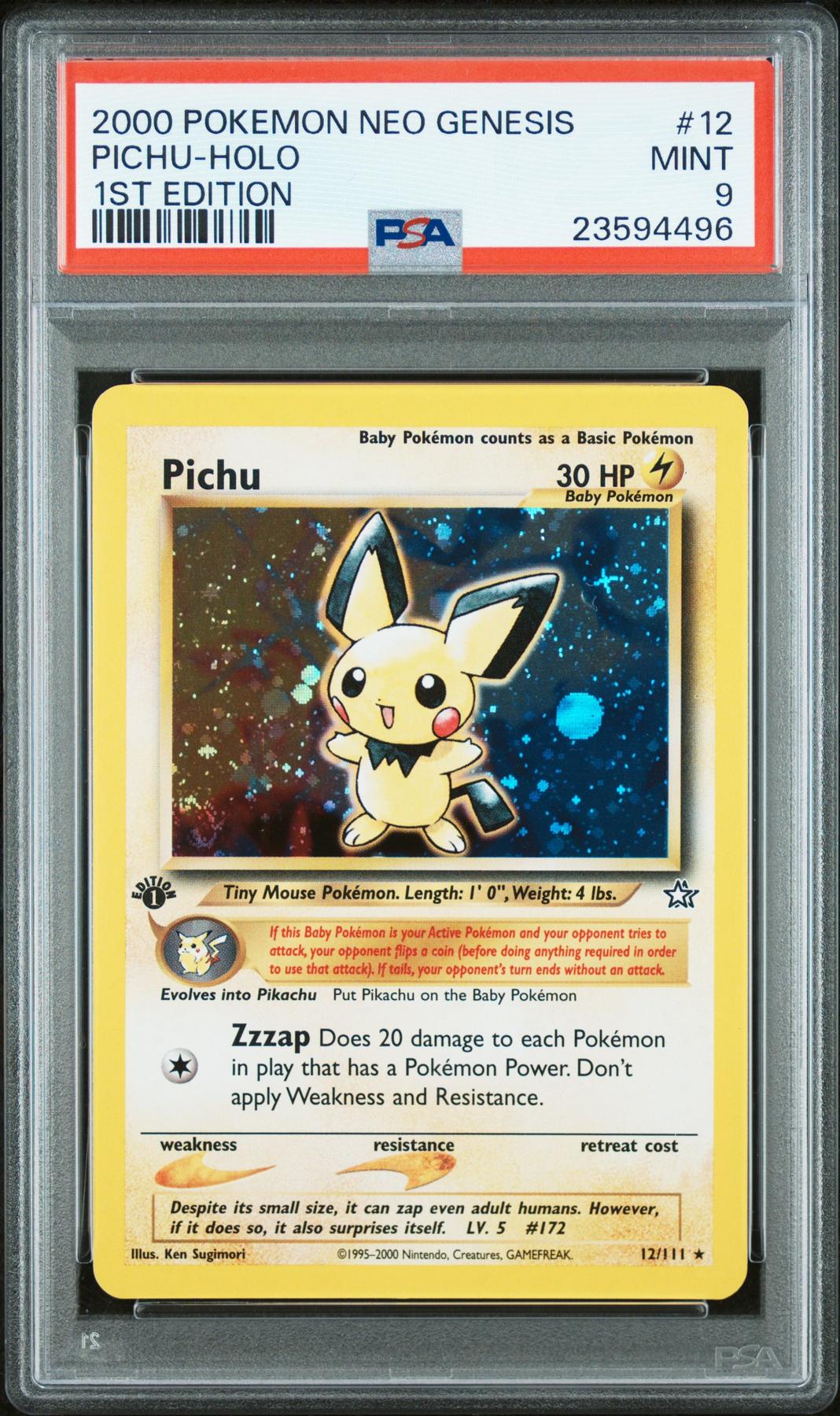 Pokemon Neo Genesis 1st Edition Pichu 12/111 PSA 9 | DA Card World