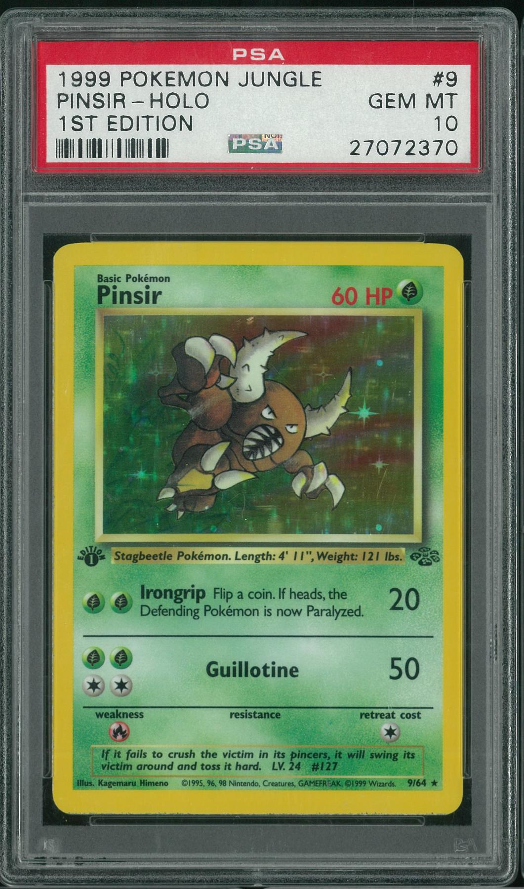 Pokemon Jungle 1st Edition Pinsir 9/64 PSA 10 GEM MINT POP 94 *370 DA