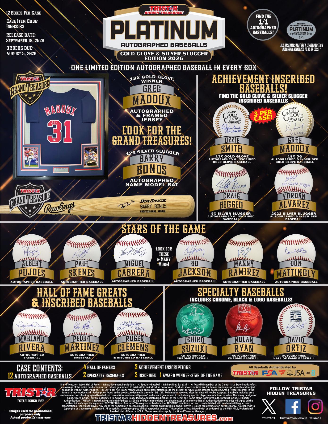 2026 TriStar Hidden Treasures Platinum Auto Baseball Golden Glove