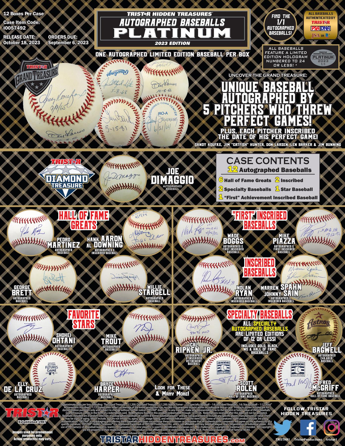 2023 TriStar Hidden Treasures Platinum Autographed Baseball Hobby
