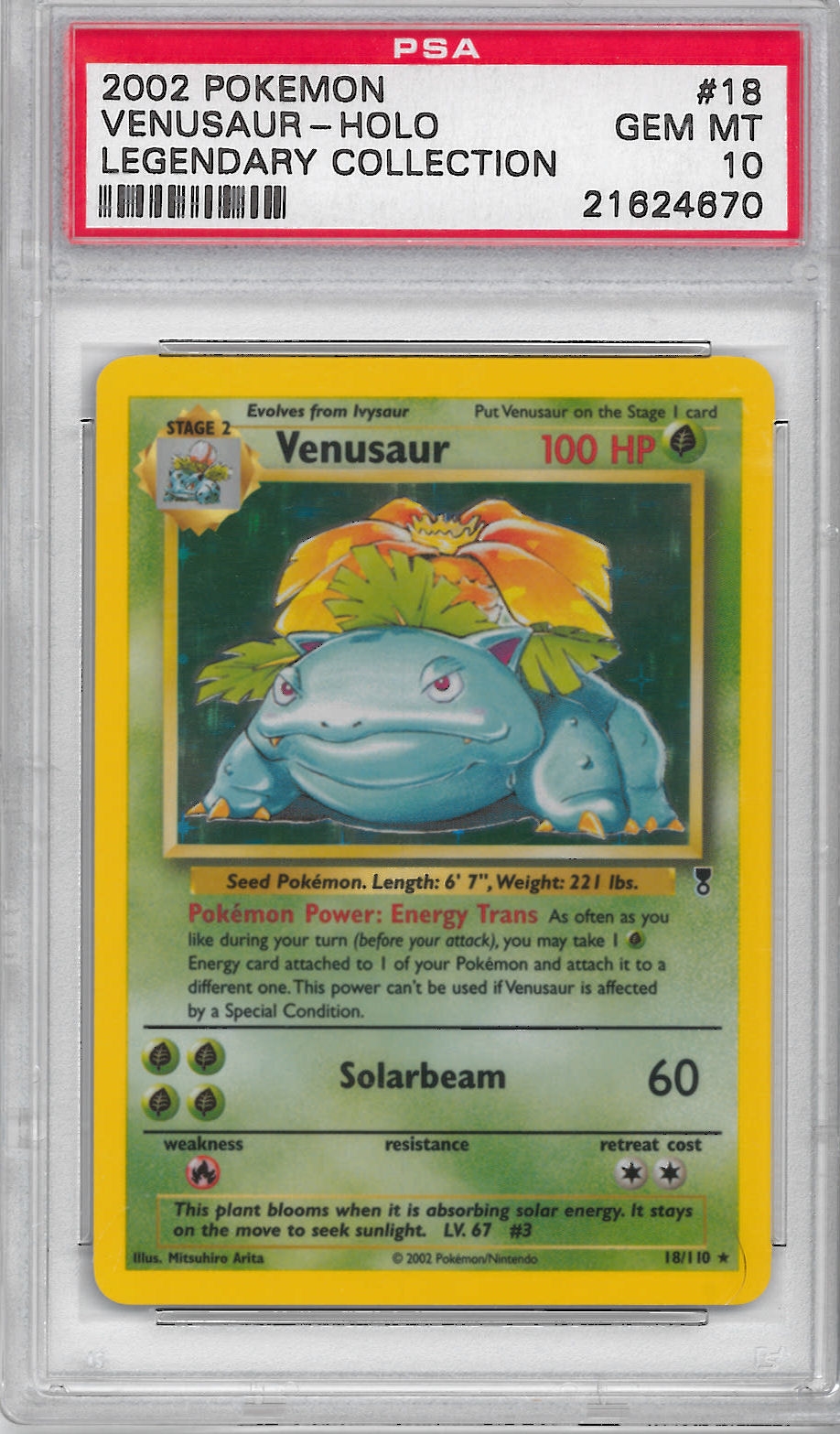 Pokemon Legendary Collection Single Venusaur 18/110 - PSA 10 ...