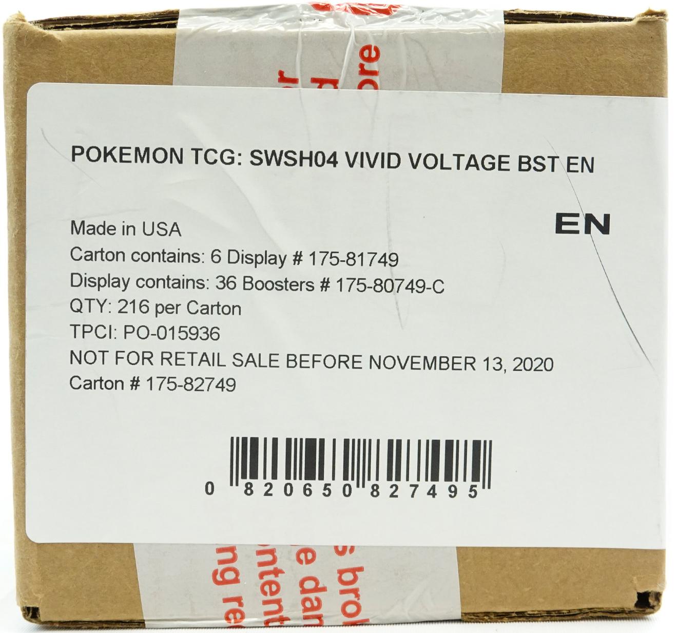 Vivid Voltage Booster Box - SWSH04: Vivid Voltage - Pokemon