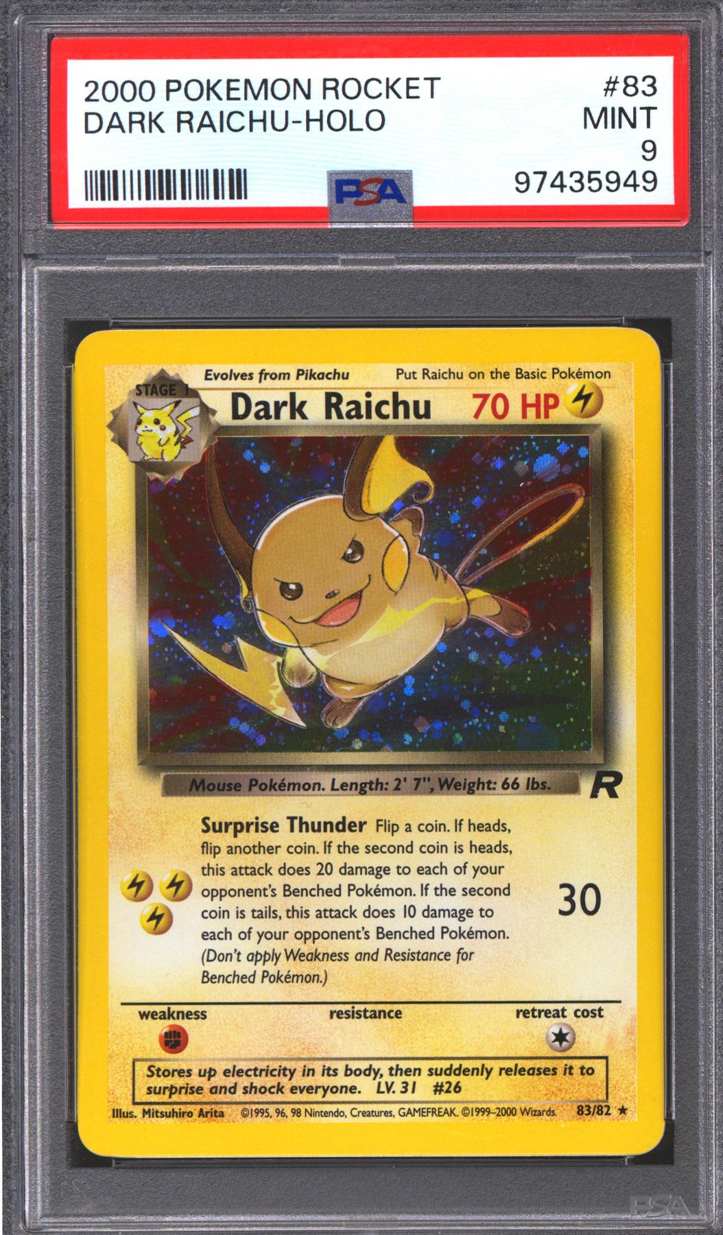 Pokemon Team Rocket Dark Raichu 83/82 PSA 9 *949 | DA Card World