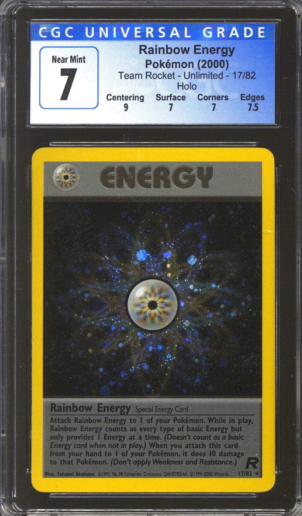 pokemon card rainbow energy Team Rocket 17/82 PSA 7 Special Energy Rarity pokemon card rainbow energy Rainbow