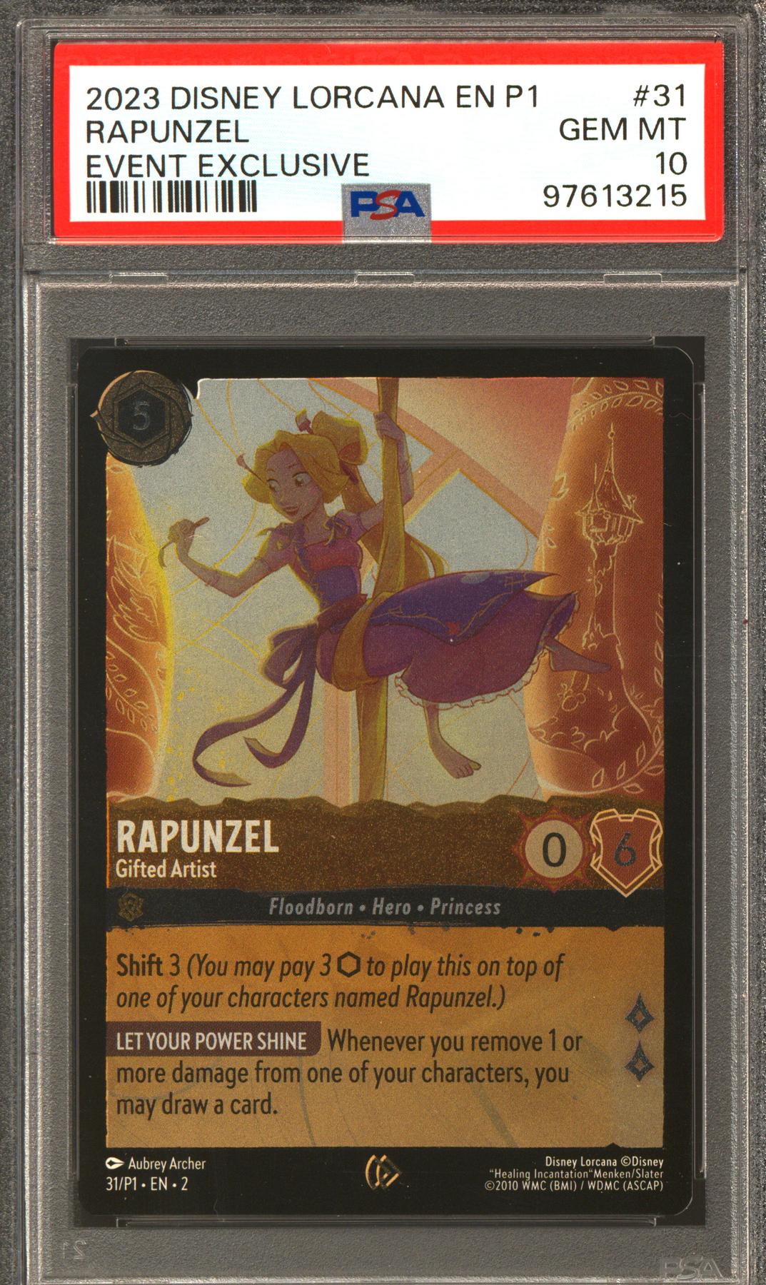 Disney Lorcana EN 31/P1 Rapunzel Gifted Artist Event Exclusive PSA