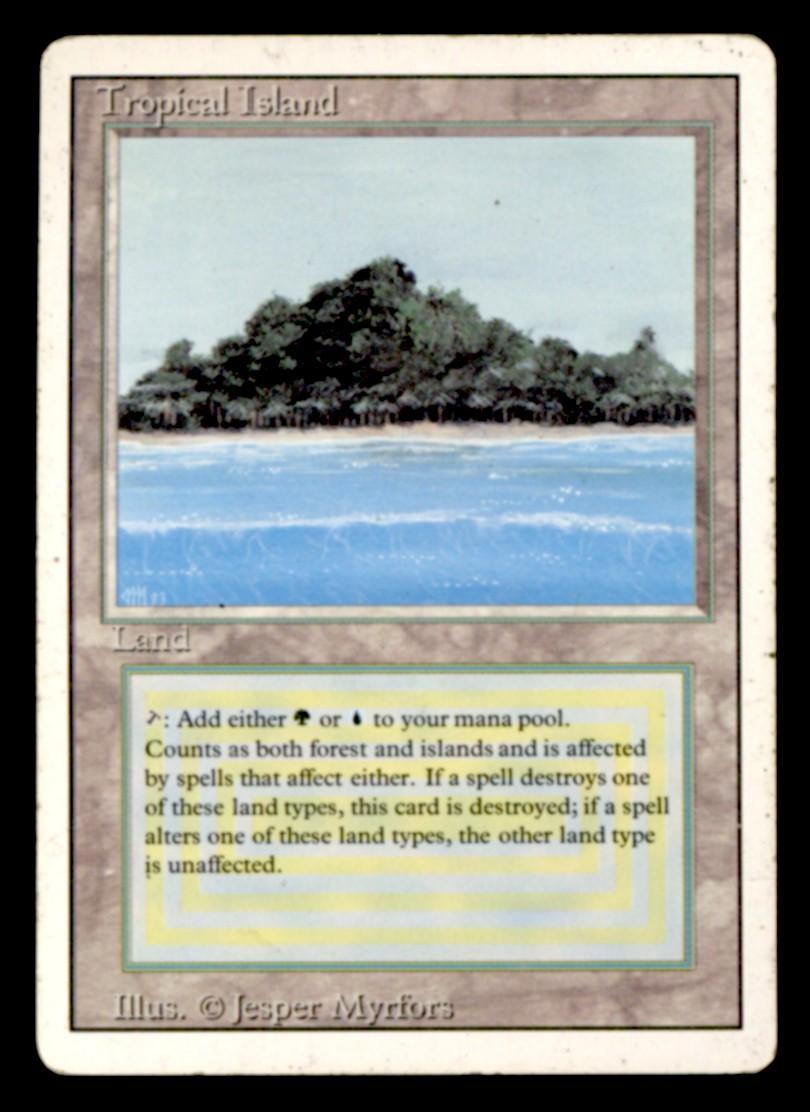 Magic the Gathering 3rd Ed Revised Tropical Island HEAVILY PLAYED (HP ...