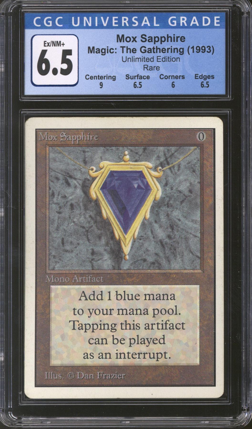 Magic The Gathering Unlimited Mox Sapphire Cgc 65 Sp Da Card World