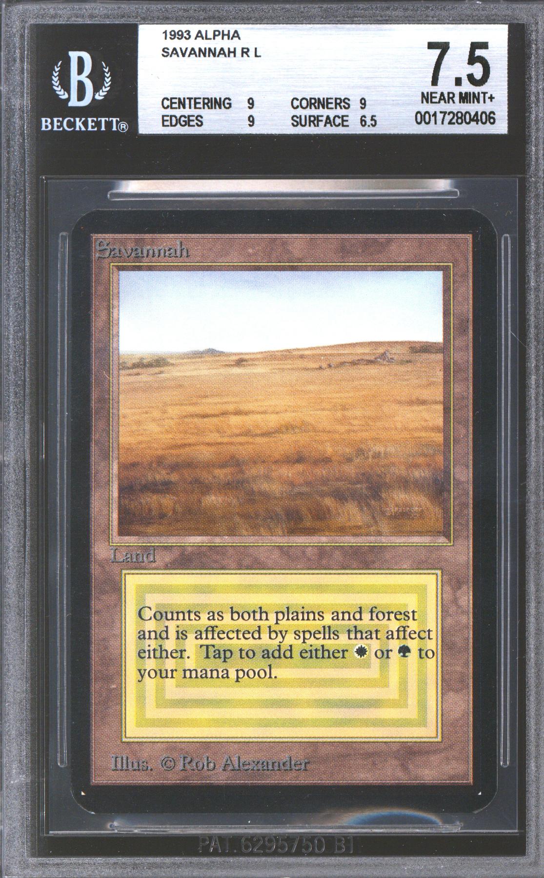 Magic the Gathering Alpha Savannah BGS 7.5 (9, 9, 9, 6.5) NEAR