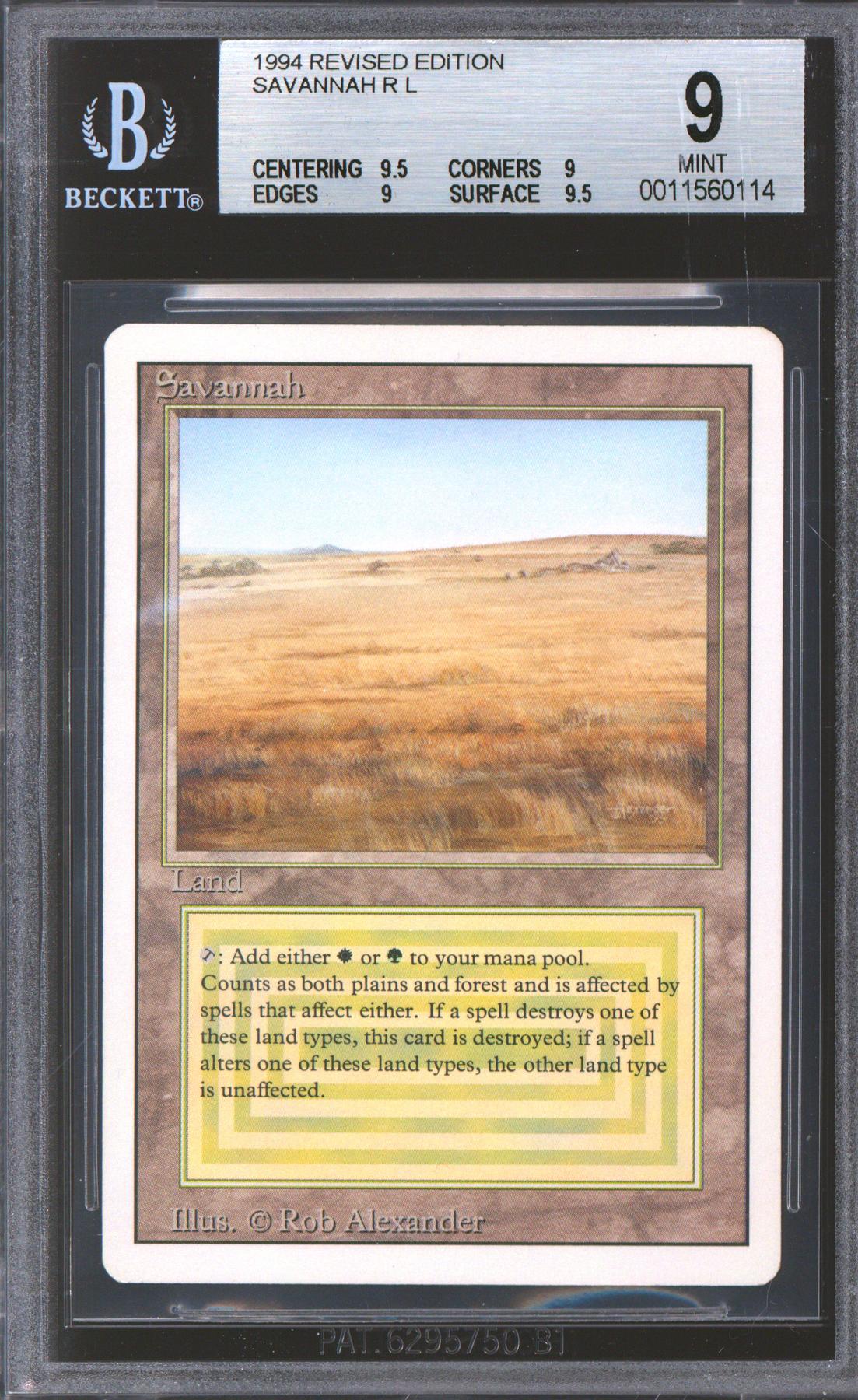 Magic the Gathering 3rd Edition Revised Savannah BGS 9 - 9.5 9 9
