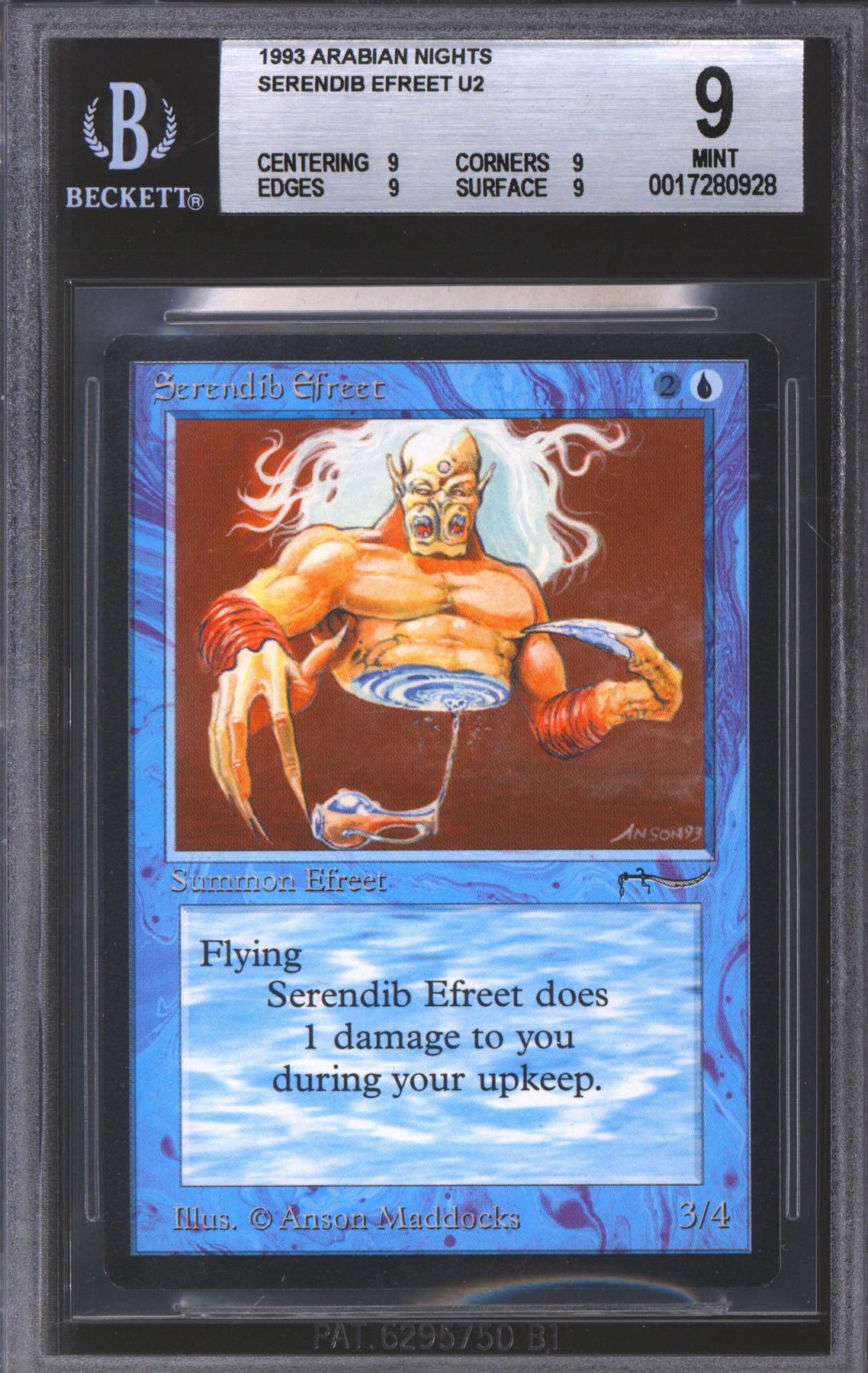 Magic the Gathering Arabian Nights Serendib Efreet BGS 9 (9, 9, 9