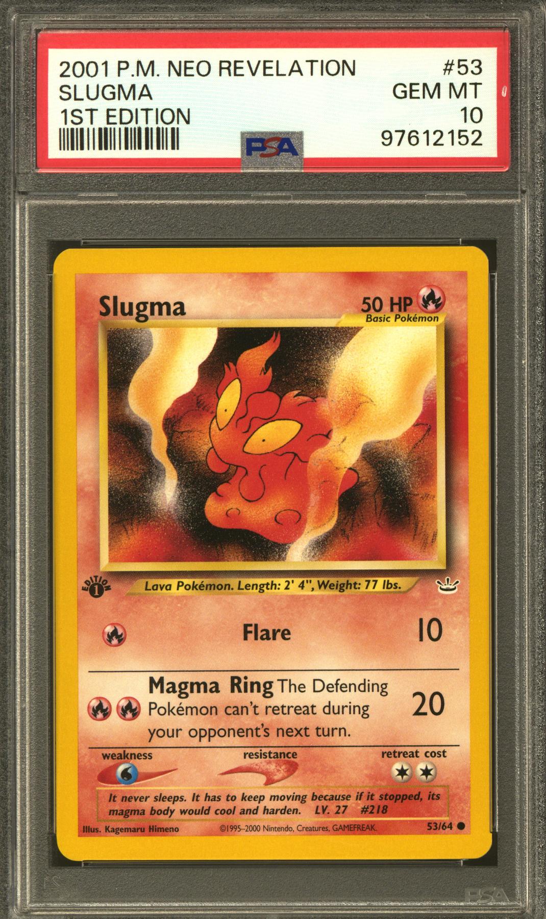 Pokemon Neo Revelation 1st Edition Slugma 53/64 PSA 10 GEM MINT