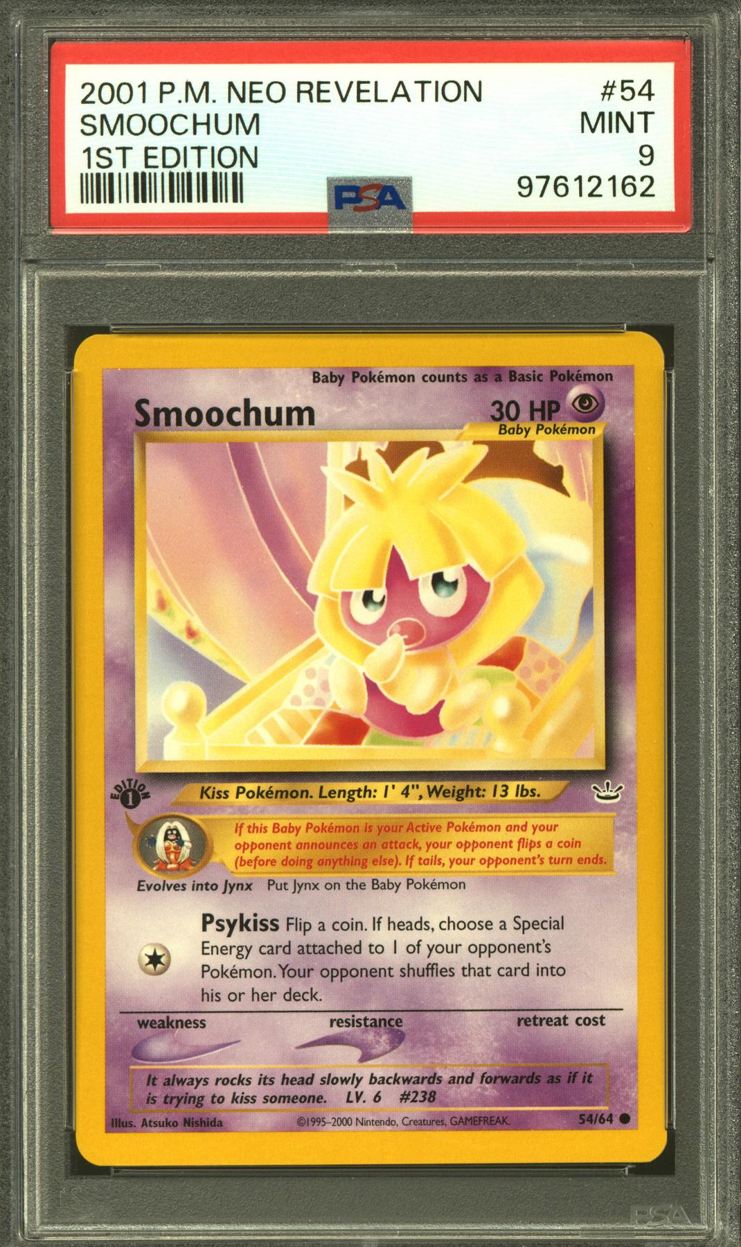 Pokemon Neo Revelation 1st Edition Smoochum 54/64 PSA 9 | DA Card