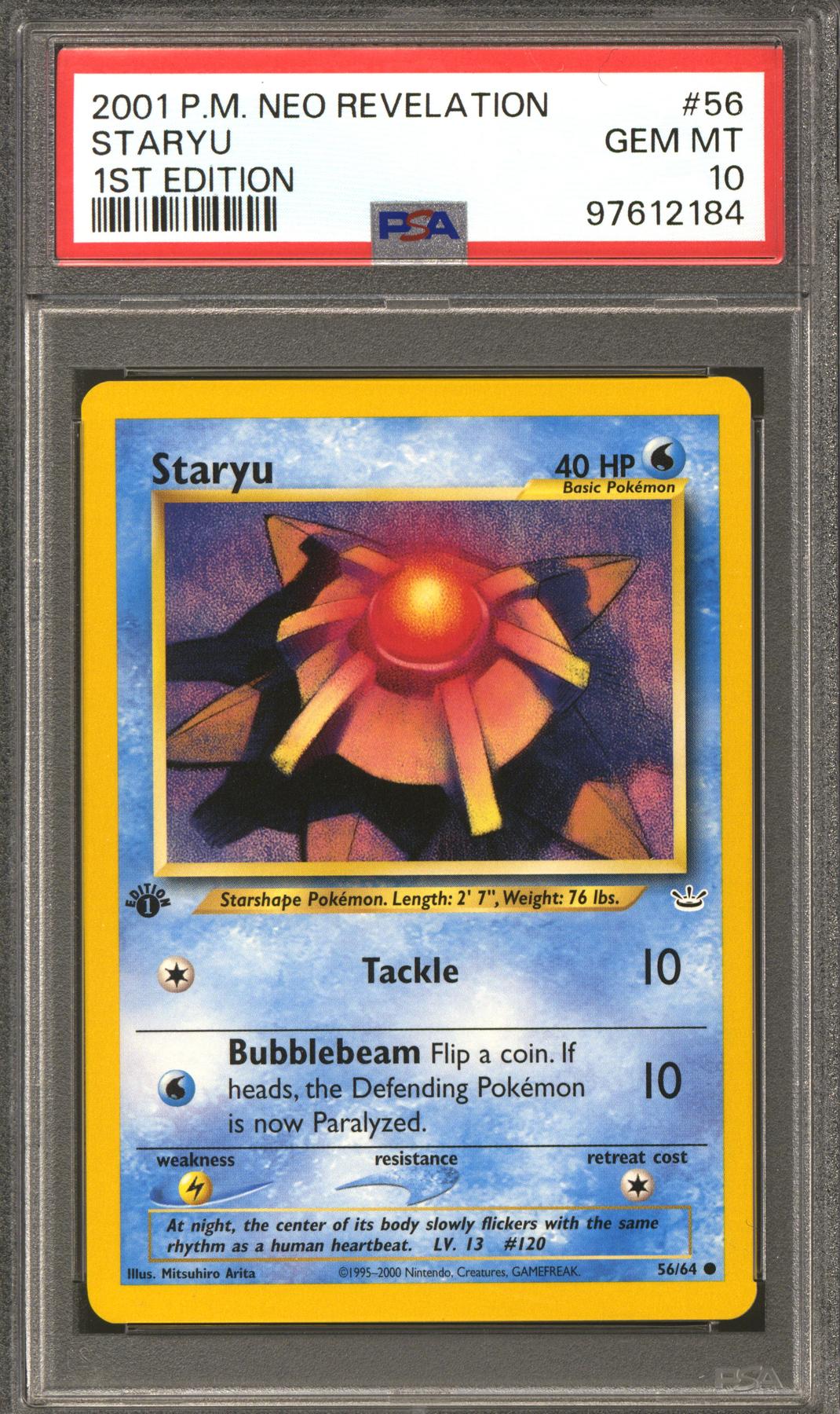Pokemon Neo Revelation 1st Edition Staryu 56/64 PSA 10 GEM MINT | DA Card World Pokemon Neo Revelation 1st Edition Staryu 56/64 PSA 10 GEM MINT | DA Card World