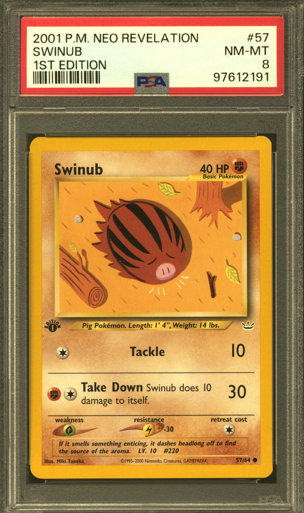 pokemon card swinub POKMON GAME S9a 018/067 C Parallel Colorless Artist Pokemon Neo Revelation 1st Edition