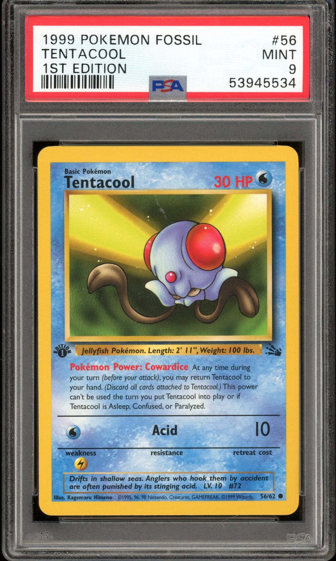 Pokemon TCG Fossil Set Tentacool Card - #56, Trading Card Game Single Card - View #8