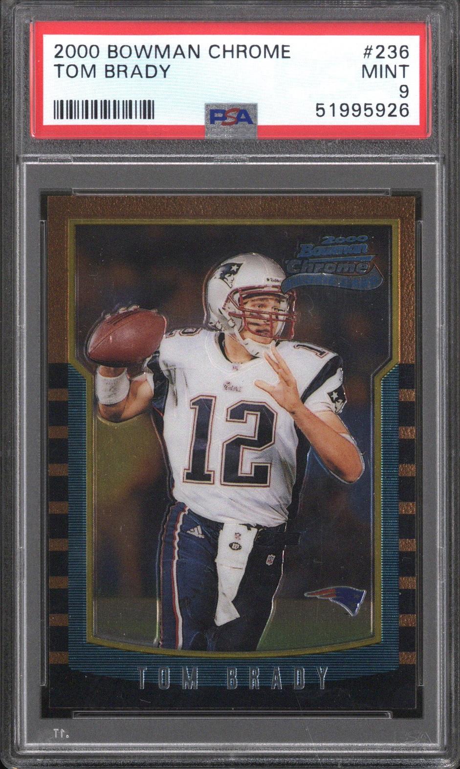 2000 Bowman Chrome Tom Brady PSA 9 card 236 (Mint) DA Card World