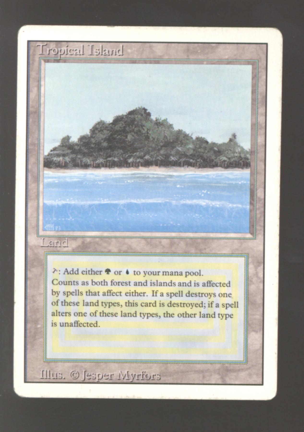 Magic the Gathering 3rd Ed Revised Tropical Island HEAVILY PLAYED ...