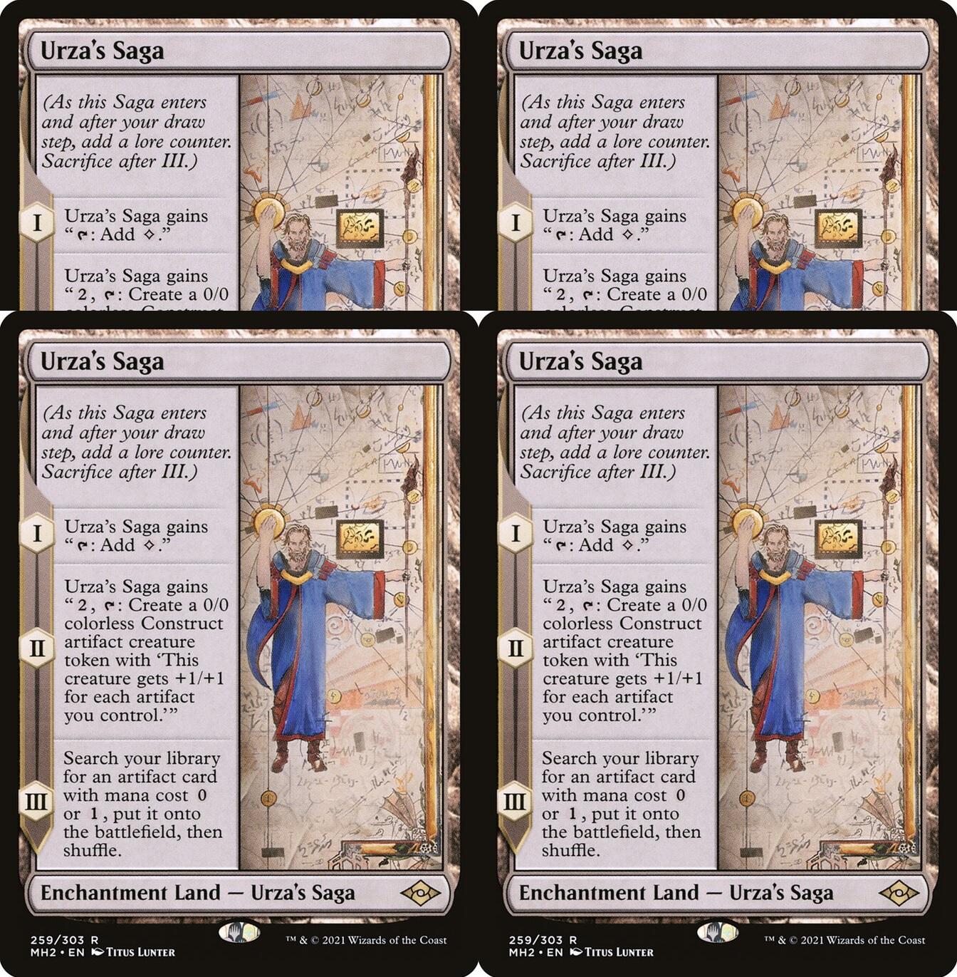 Magic the Gathering Modern Horizons 2 PLAYSET 4x Urza's Saga x4 NEAR ...