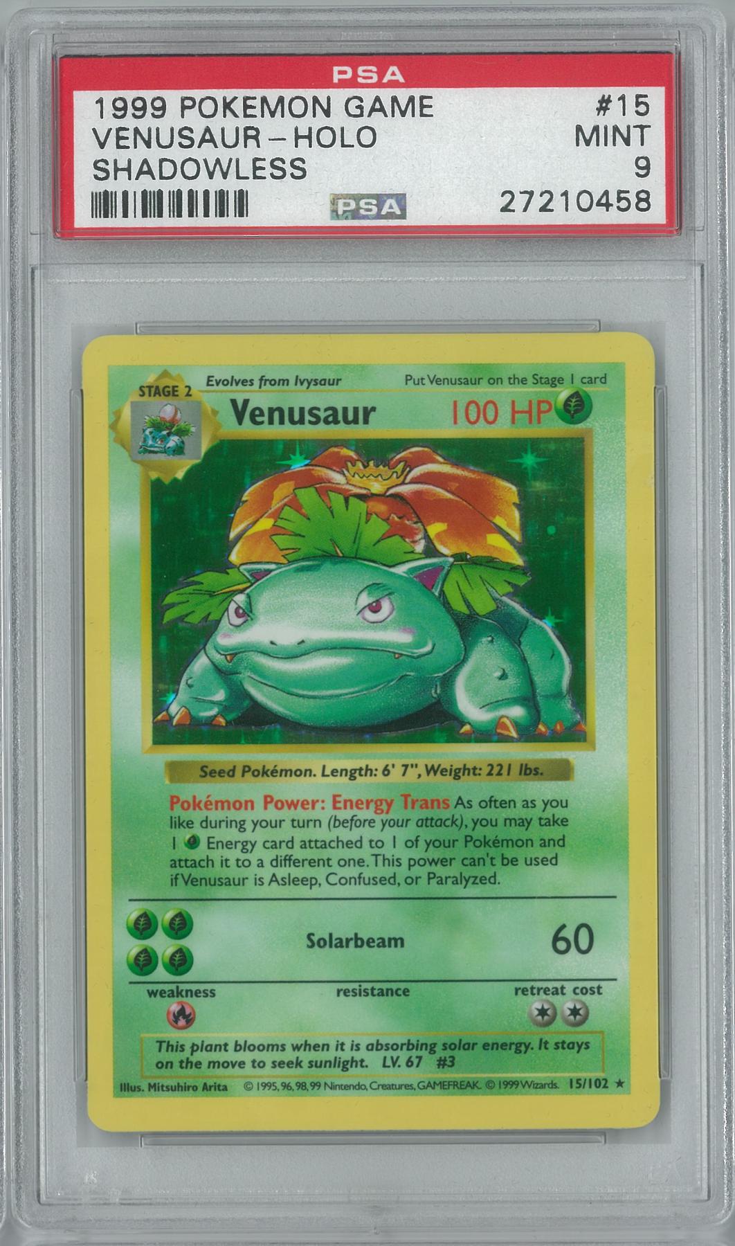 Pokemon Base Set Shadowless Venusaur 15/102 PSA 9 MINT | DA Card World