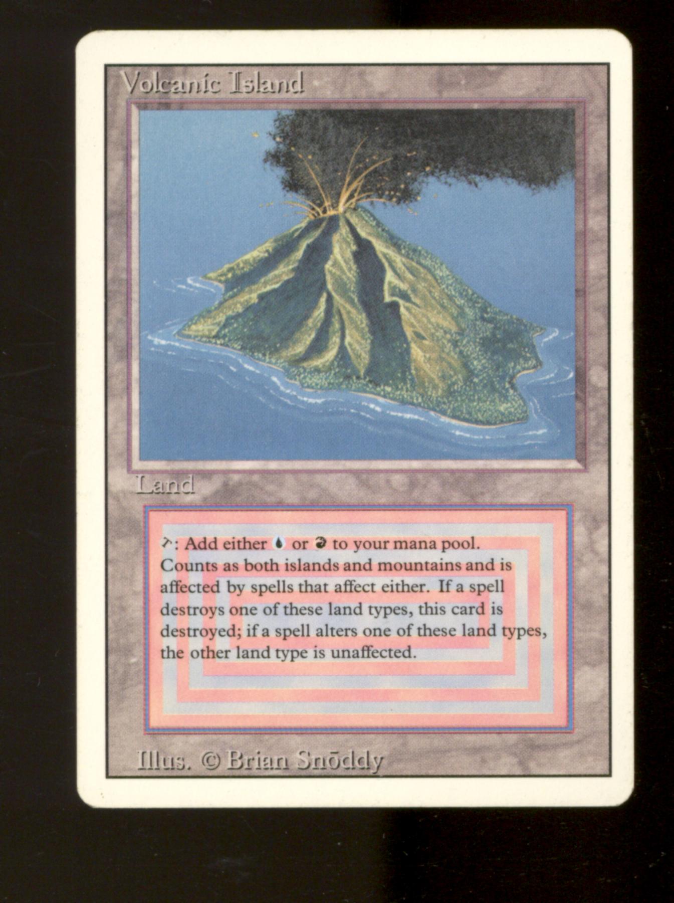 【BGS9】 MTG Volcanic  3ED Revised Magic the Gathering 3rd Ed Revised Volcanic Island MODERATELY