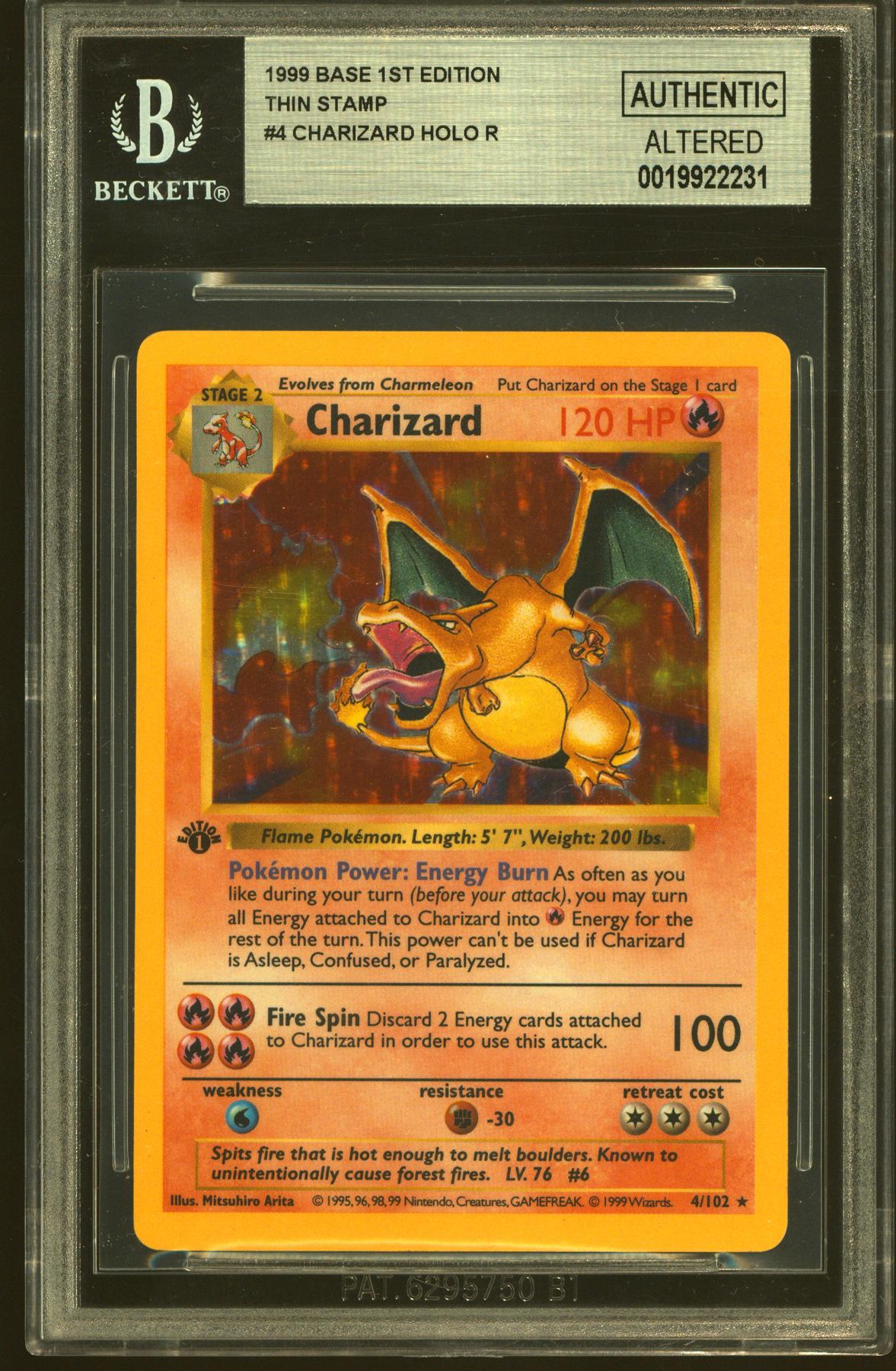 charizard holographic card 4 102 Charizard Pokemon Base Set Holo 1st Edition Holo German #4 main image 1