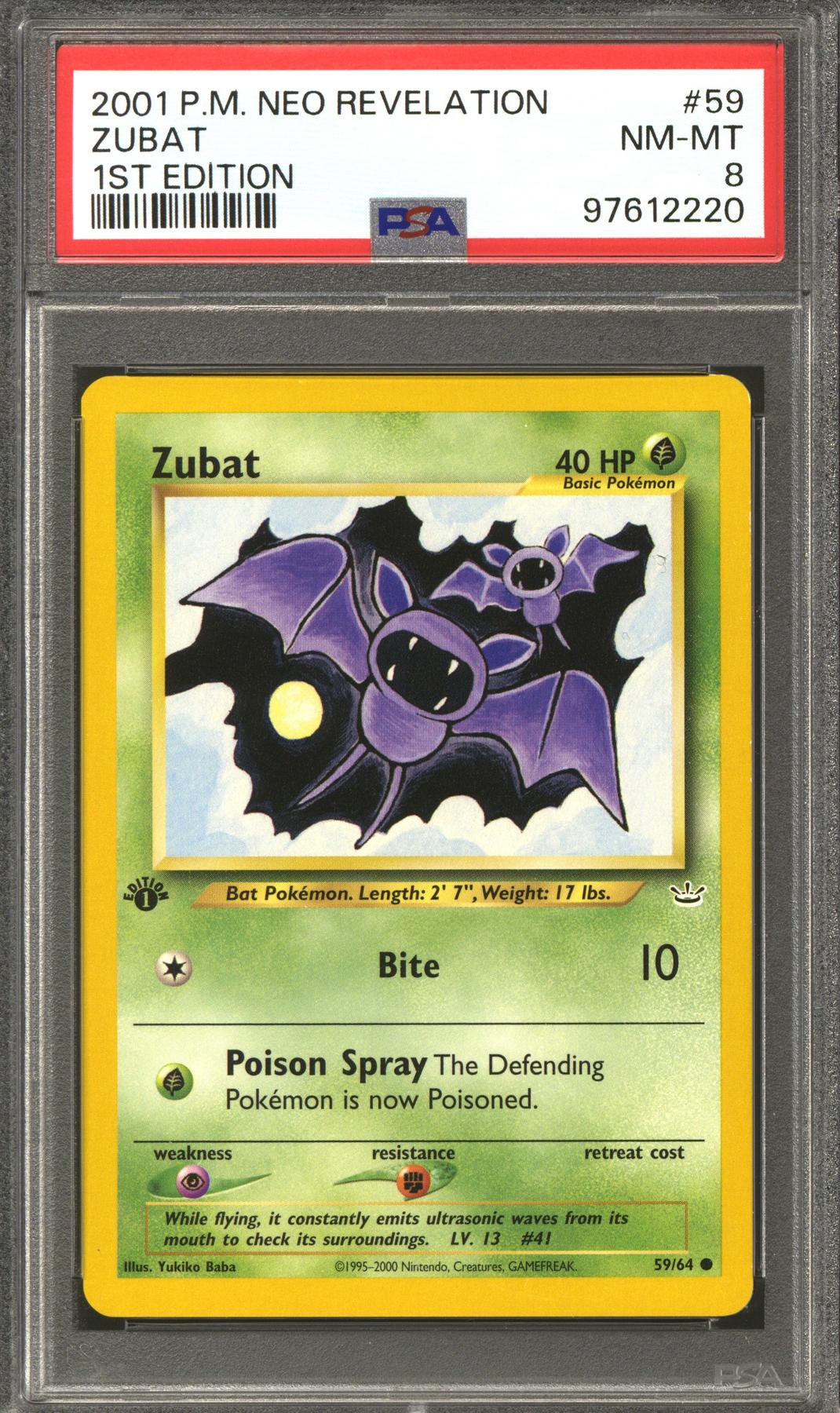 Pokemon Neo Revelation 1st Edition Zubat 59/64 PSA 8 | DA Card World